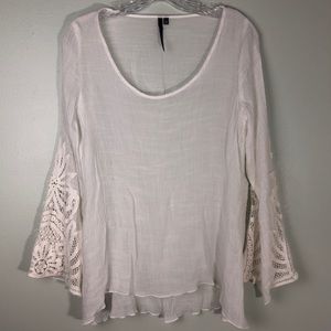 Kay Celine Lace Embroidered White Tunic